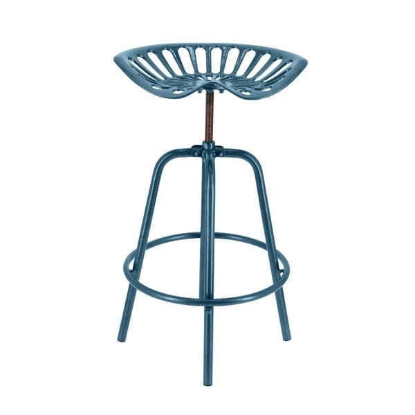Modrá kovová záhradná barová stolička Traktor – Esschert Design