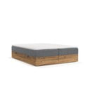 Boxspring posteľ s úložným priestorom v sivo-prírodnej farbe 180x200 cm Faro – Maison de Rêve