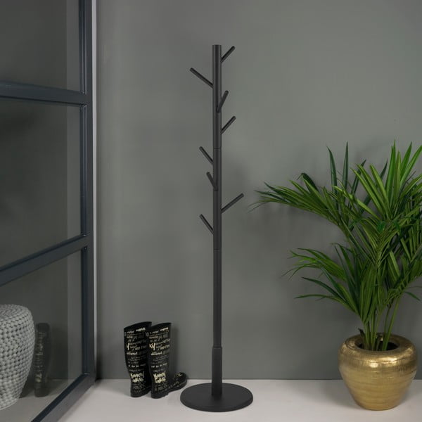 Čierny vešiak z kaučukového dreva ø 36x170 cm Bro – Spinder Design-image-1