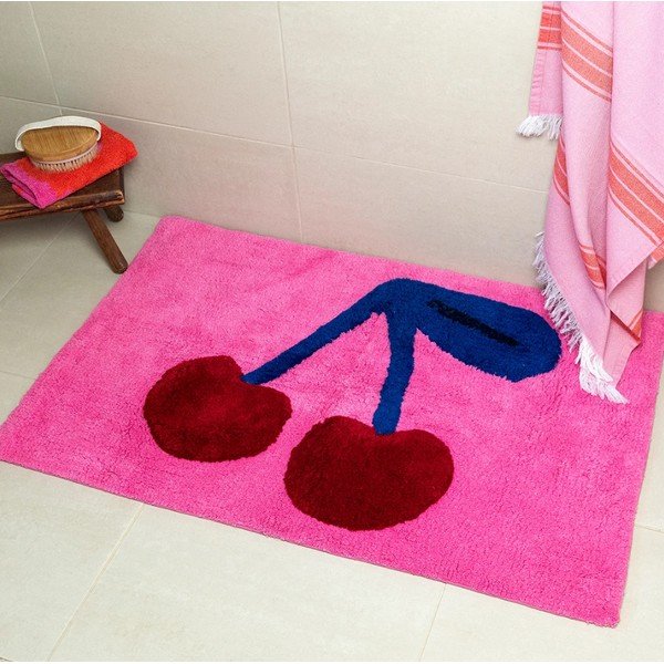 Ružová textilná kúpeľňová predložka 83x52,5 cm Cherry – Rex London-image-1