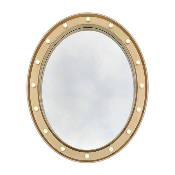 Oválne nástenné zrkadlo Maiko Champagne, 54 x 68 cm
