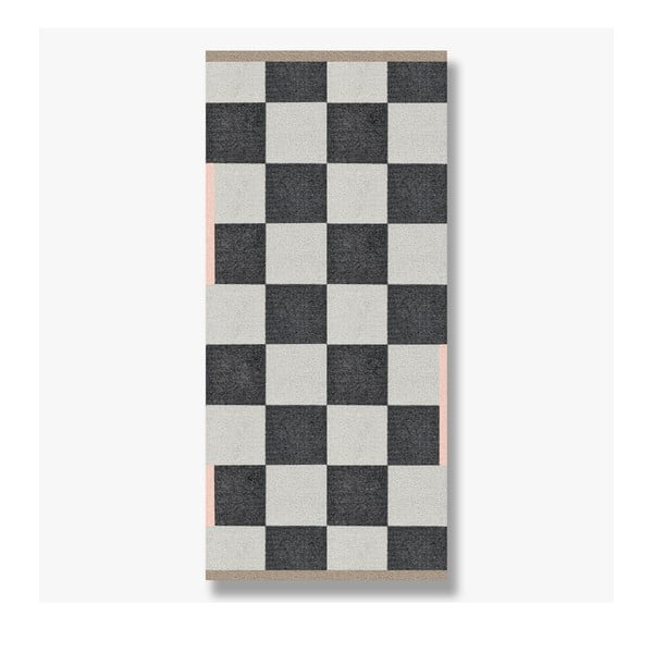 Čierno-biely umývateľný koberec 70x150 cm Square – Mette Ditmer Denmark