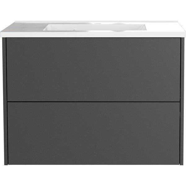 Antracitová matná závesná skrinka pod umývadlo 81x61 cm Bodera – Germania-image-2