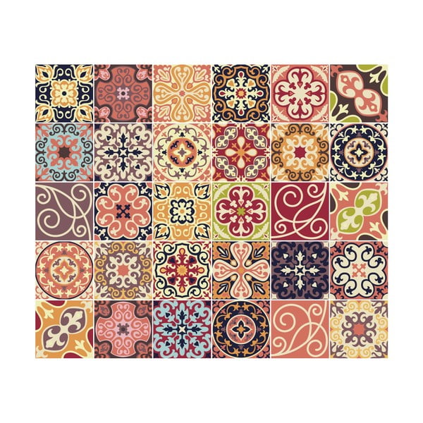 Sada 30 dekoratívnych samolepiek na stenu Ambiance La Valette, 15 × 15 cm-image-2