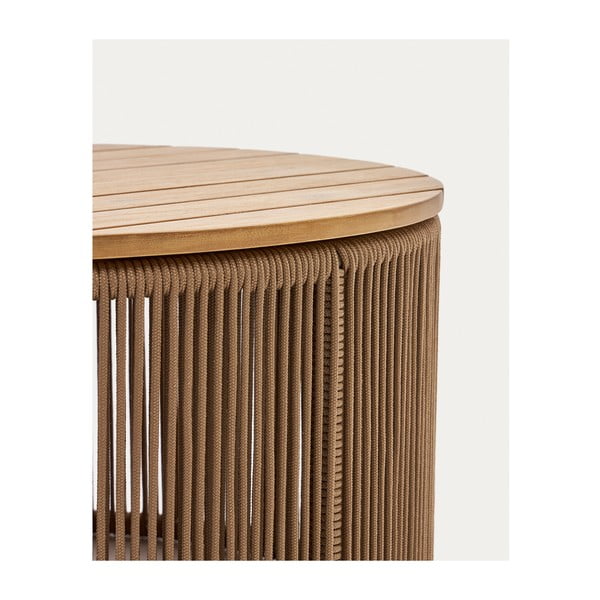 Okrúhly záhradný odkladací stolík s doskou z akácie ø 70 cm Dandara – Kave Home-image-4