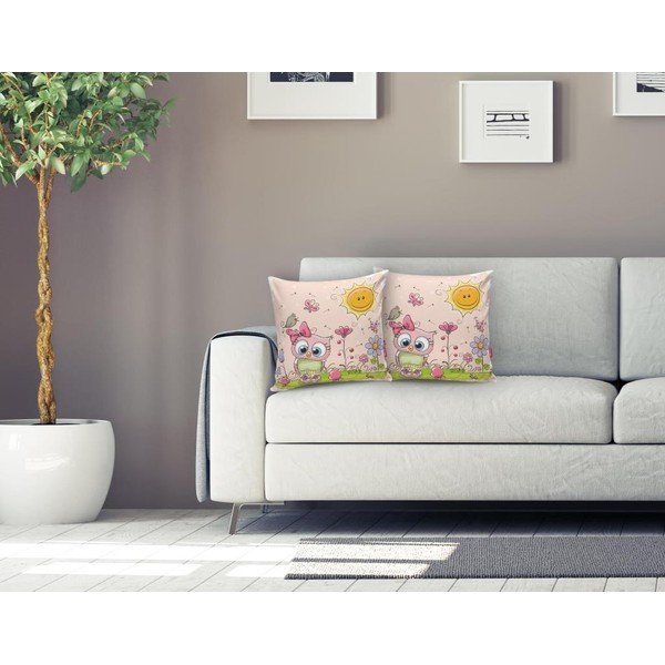 Detská obliečka na vankúš 43x43 cm Pink Owl – Mila Home-image-1