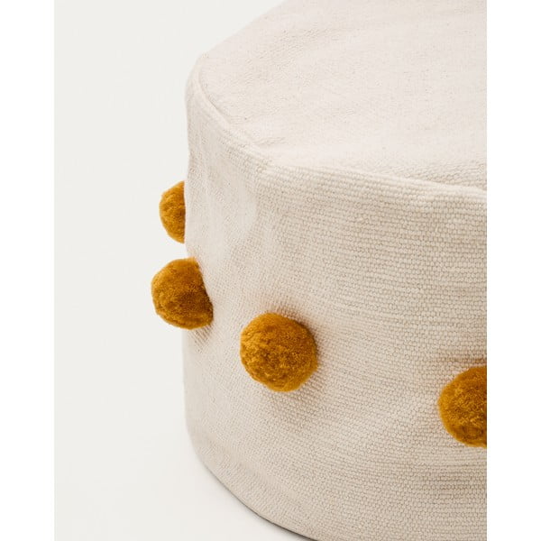 Taburet v horčicovej farbe/béžový Manua – Kave Home-image-1