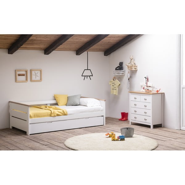 Biela rozkladacia posteľ Marckeric Lola, 90 × 190 cm-image-1