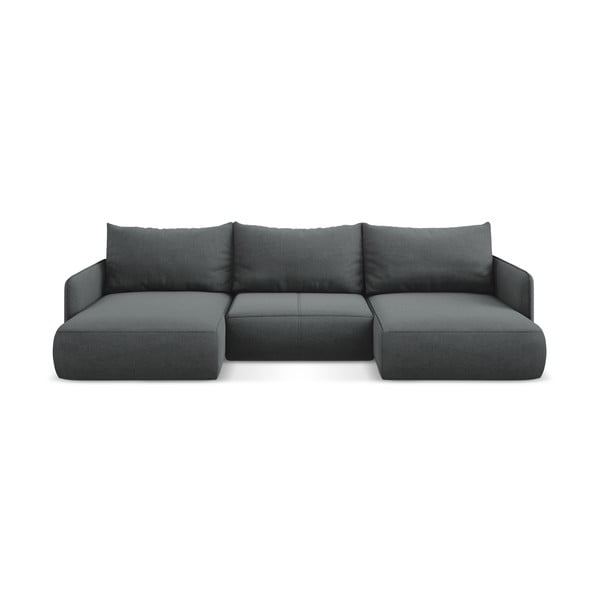 Sivá rozkladacia/s úložným priestorom rohová pohovka Nanea – Makamii