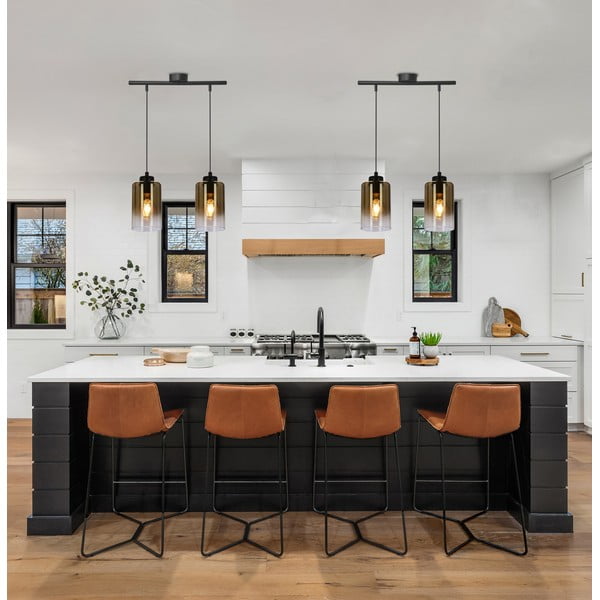 Čierne závesné svietidlo so skleneným tienidlom ø 10 cm Aspra – Candellux Lighting-image-1