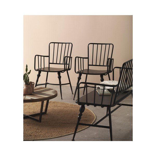 Čierna kovová lavica Geese Gap-image-2