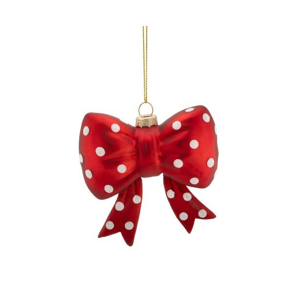 Sklenená vianočná ozdoba 3,5 cm Spotty Bow – Sass & Belle