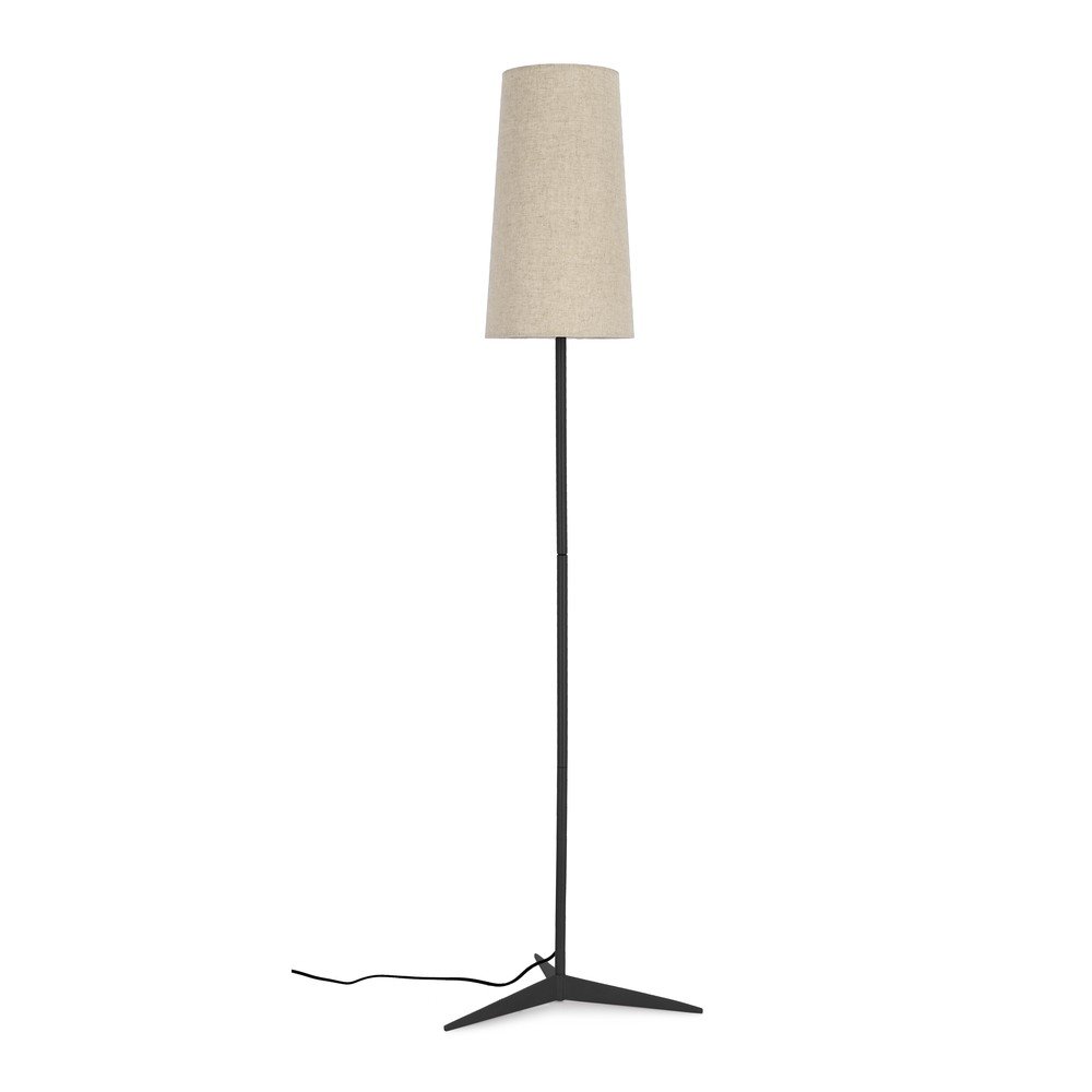 E-shop Čierna/béžová stojacia lampa s textilným tienidlom (výška 166 cm) Assam – Bizzotto