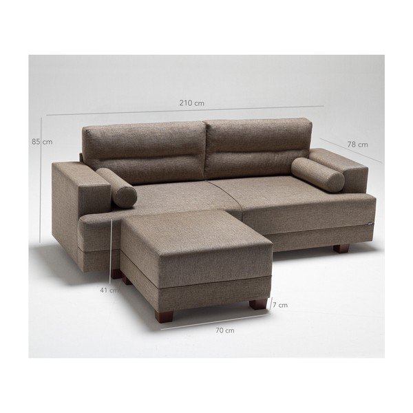 Hnedá pohovka s podnožkou Balcab Home Ivett-image-1