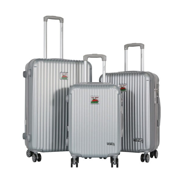Sada 3 sivých cestovných kufrov LULU CASTAGNETTE Darwin