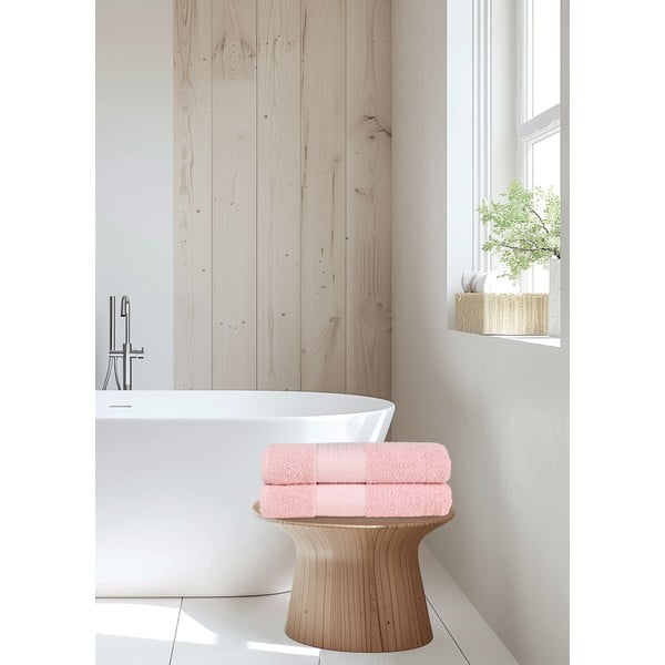 Ružové froté bavlnené osušky v súprave 2 ks 70x140 cm – Good Morning-image-1