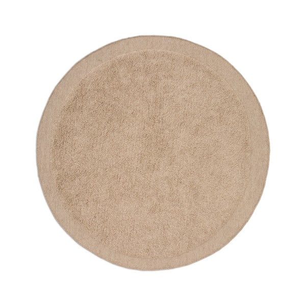 Svetlohnedý ručne tkaný vlnený okrúhly koberec ø 200 cm Marely – Kave Home