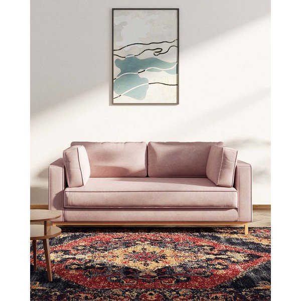 Svetloružová zamatová pohovka 192 cm Celerio – Ame Yens-image-3