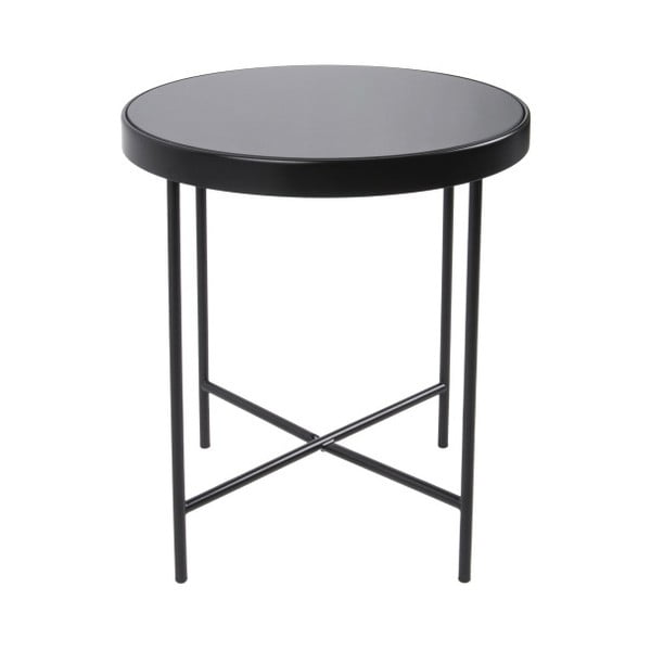 Čierny príručný stolík Leitmotiv Smooth, ⌀ 42,5 cm