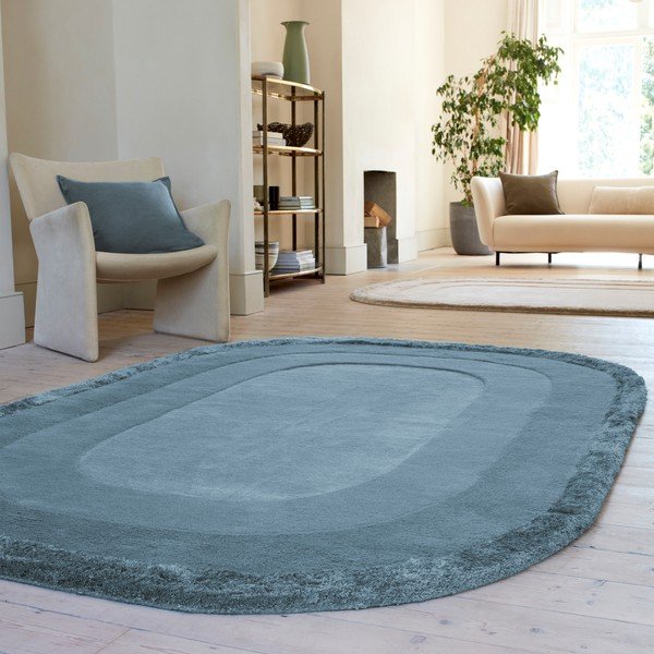 Modrý ručne tkaný koberec s prímesou vlny 200x290 cm Halo – Asiatic Carpets-image-1