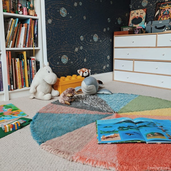 Prateľný ručne tkaný vlnený detský koberec ø120 cm Pie Chart – Lorena Canals-image-4