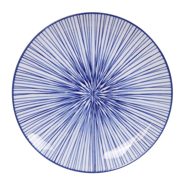Modrý porcelánový tanier Tokyo Design Studio Lines, ø 20,6 cm