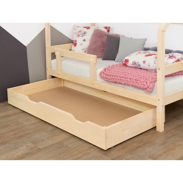 Biela zásuvka pod posteľ s roštom a plným dnom Benlemi Buddy, 90 x 180 cm-image-2