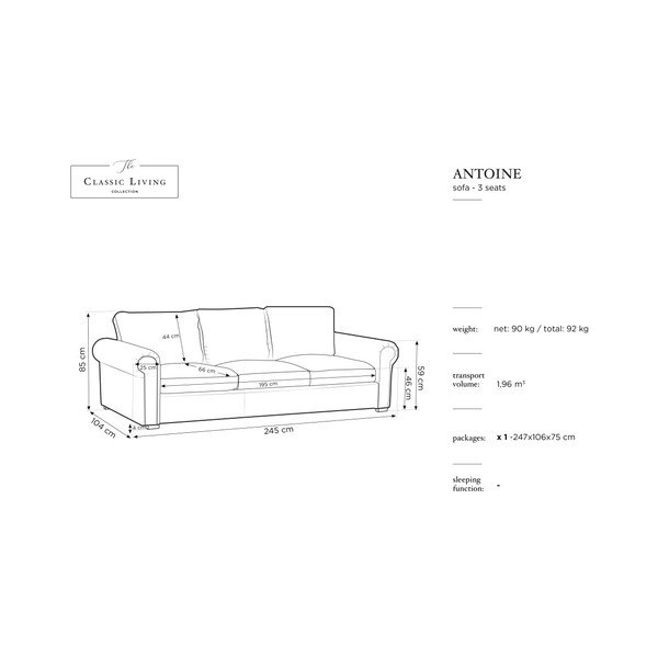 Čierna pohovka Windsor & Co Sofas Hermes, 245 cm-image-1