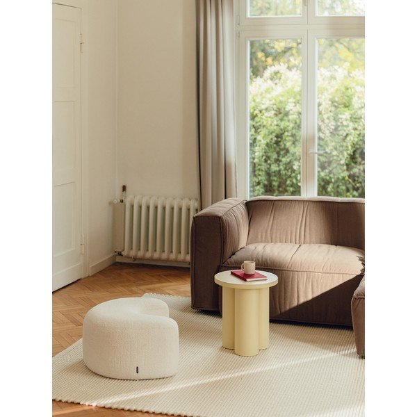 Béžový taburet z textílie buklé Ü – noo.ma-image-1