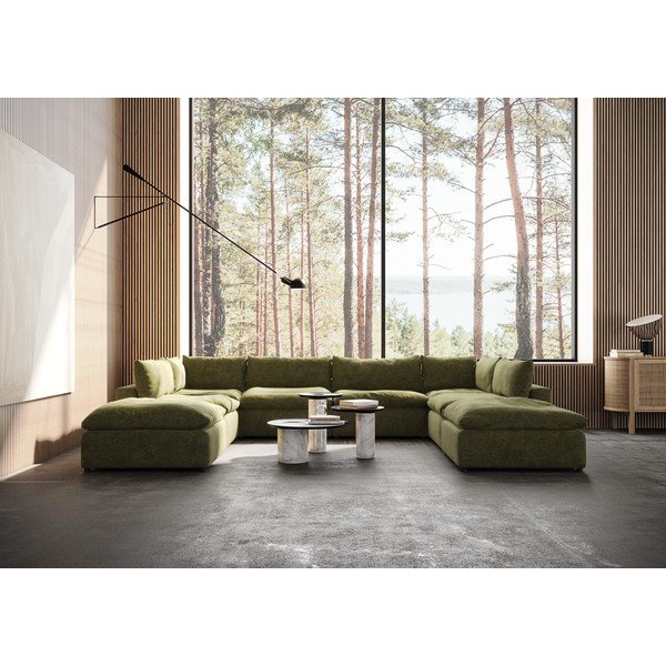 Zelená rohová pohovka (do tvaru "U") Moonlight – Furninova -image-1