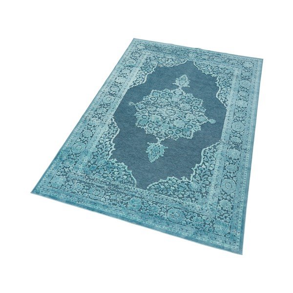 Modrý koberec z viskózy Mint Rugs Willow, 120 × 170 cm-image-3