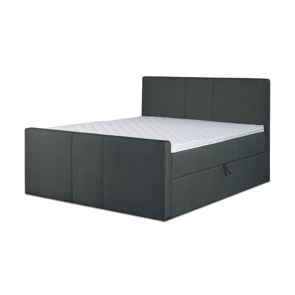 Čierna posteľ s matracom Gemega Amberbox, 180x200 cm