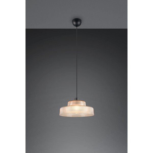 Jantárové závesné svietidlo so skleneným tienidlom ø 35 cm Abella – Reality-image-1