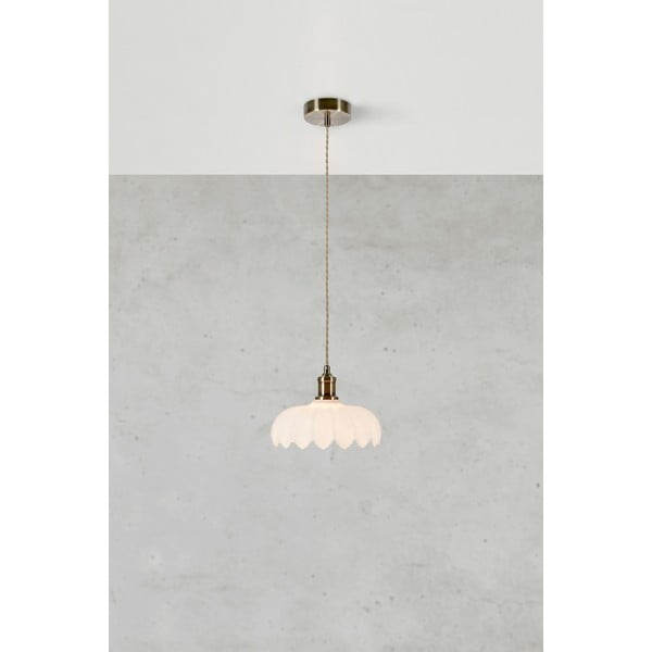 Závesné svietidlo so skleneným tienidlom v bielo-mosadzovej farbe ø 25,5 cm Kurage – Markslöjd-image-3
