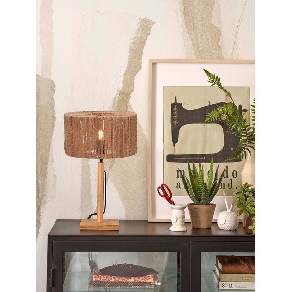 Stolová lampa s tienidlom z juty v prírodnej farbe (výška 37 cm) Iguazu – Good&amp;Mojo-image-1