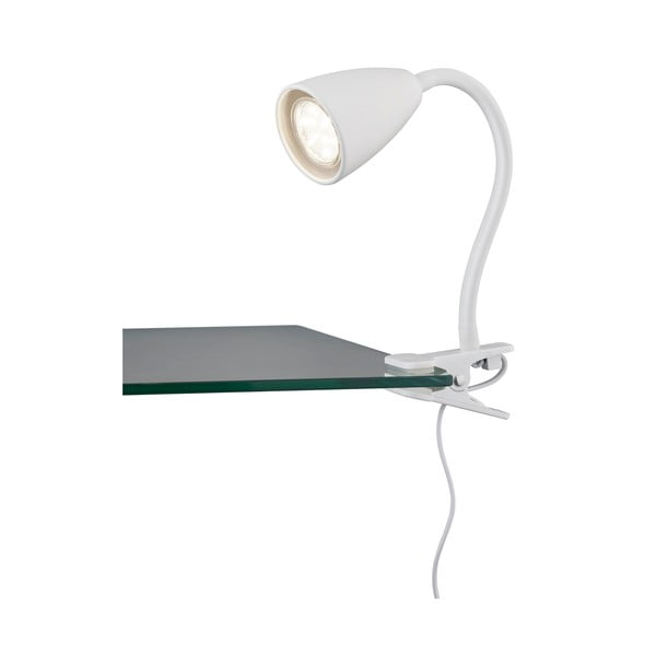 Biela stolová lampa s klipom (výška  20 cm) Wanda – Trio