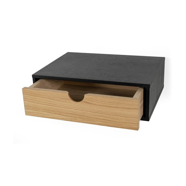 Čierny nástenný nočný stolík Woodman Farsta-image-2