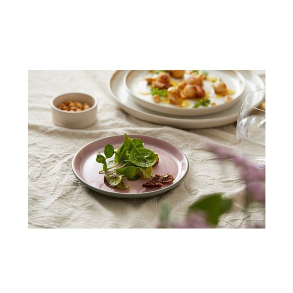 Ružový/sivý dezertný kameninový tanier ø 17 cm Gastro Grey/Light Pink – Bitz-image-1