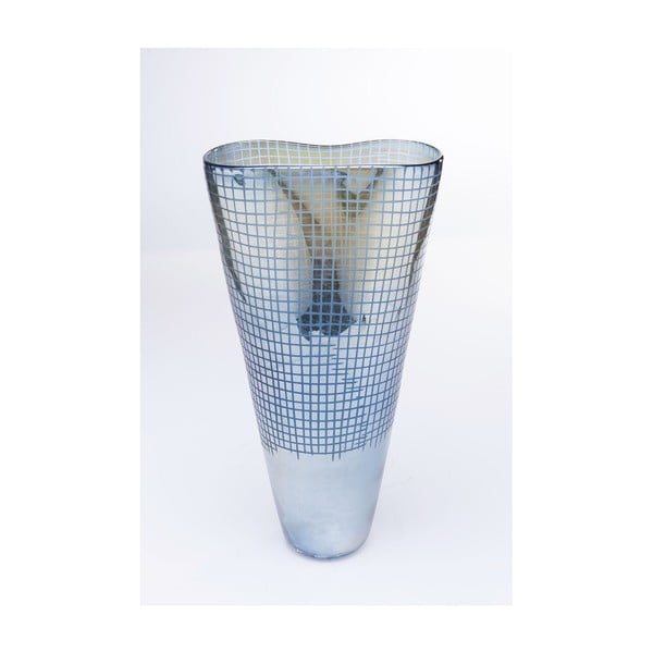 Sklenená modrá váza Kare Design Luster, výška 48 cm