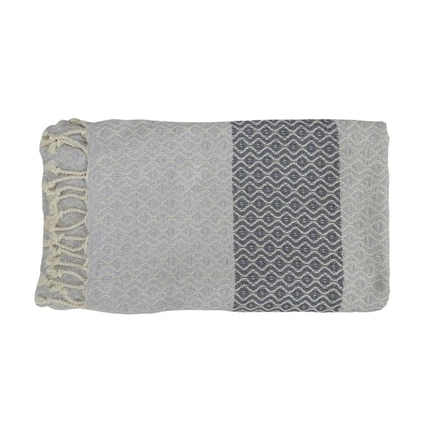 Sivá ručne tkaná osuška z prémiovej bavlny Oasa, 100 × 180 cm