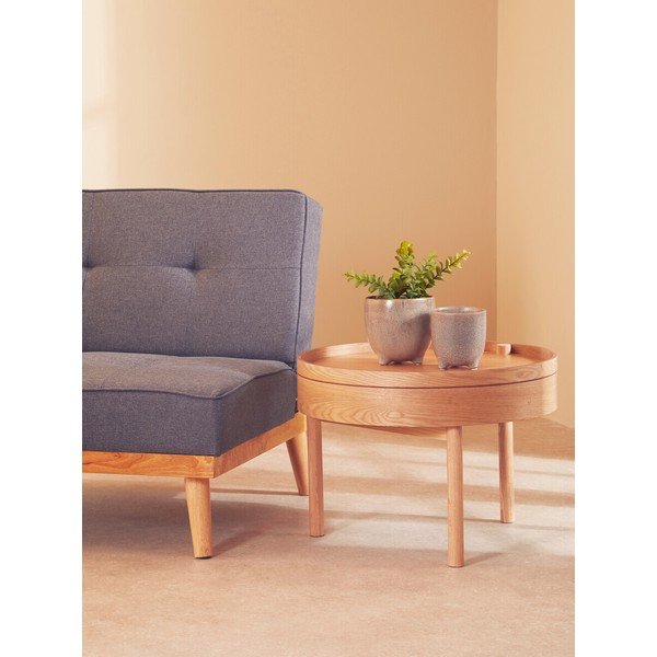 Okrúhly odkladací stolík v dekore borovice ø 60 cm Viborg – Premier Housewares-image-4
