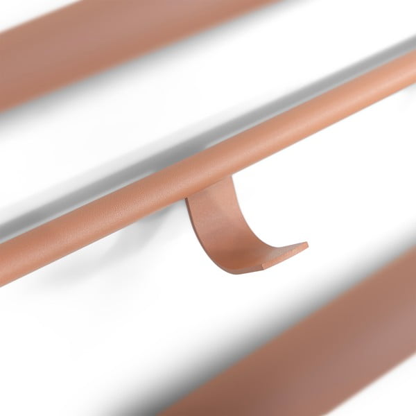 Kovový nástenný vešiak v lososovej farbe s poličkou 100 cm Rex – Spinder Design-image-3