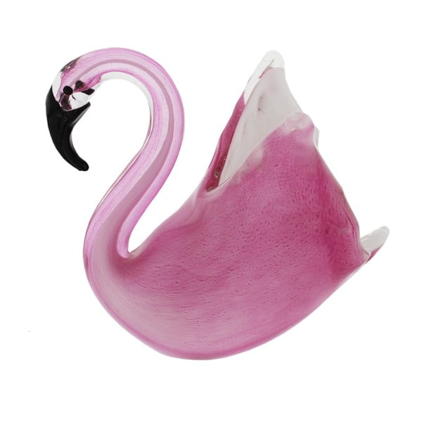 Ružová dekoratívna sklenená soška Sophia Ladies Gifts Swan