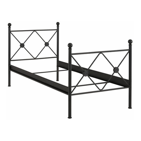 Čierna jednolôžková posteľ Støraa Johnson, 90 × 200 cm