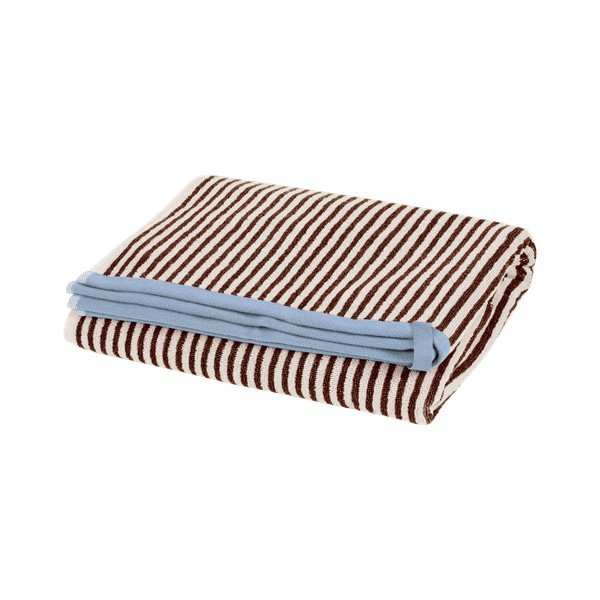 Hnedá/krémovobiela froté bavlnená osuška 70x140 cm Gobo – noo.ma