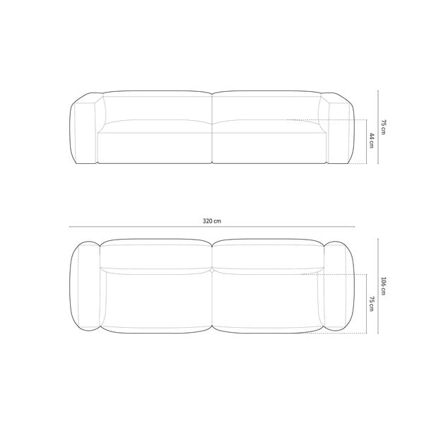 Béžová zamatová pohovka 320 cm Martina – Micadoni -image-4