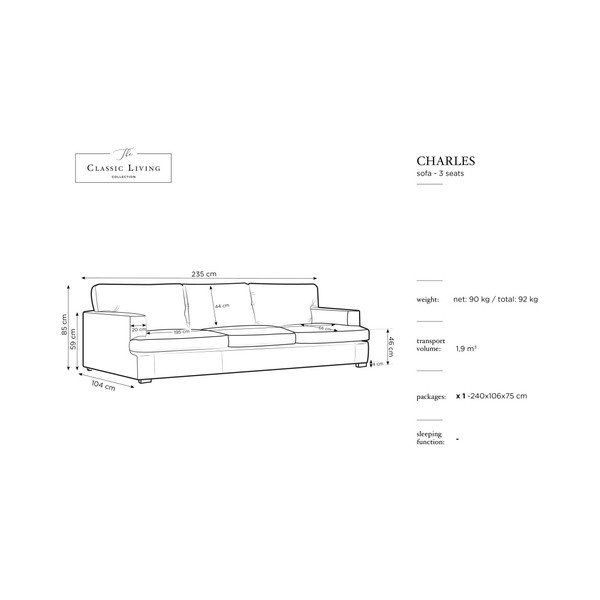 Svetloružovápohovka Windsor & Co Sofas Daphne, 235 cm-image-1