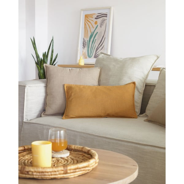 Obliečka na vankúš s prímesou ľanu 50x30 cm Blok – Kave Home-image-3