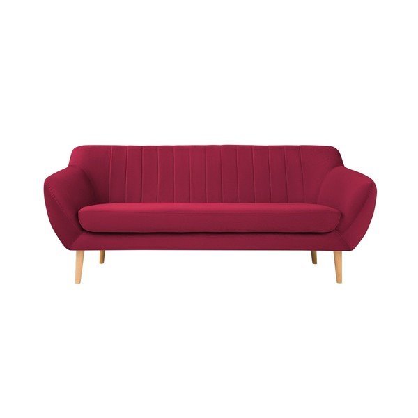 Tmavoružová zamatová pohovka Mazzini Sofas Sardaigne, 188 cm