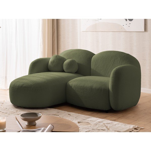 Zelená rohová pohovka z textílie buklé (ľavý roh/s leňoškou) Orbit – Ropez-image-4